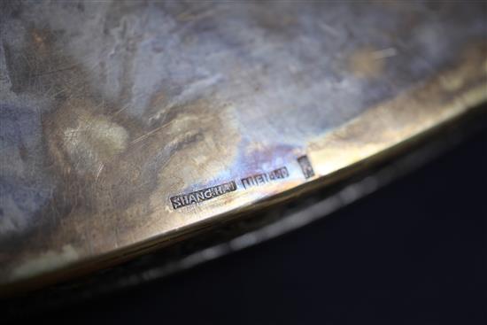 A late 19th/early 20th century Chinese Export silver tea tray by Luen Wo, Shanghai, 63 oz.